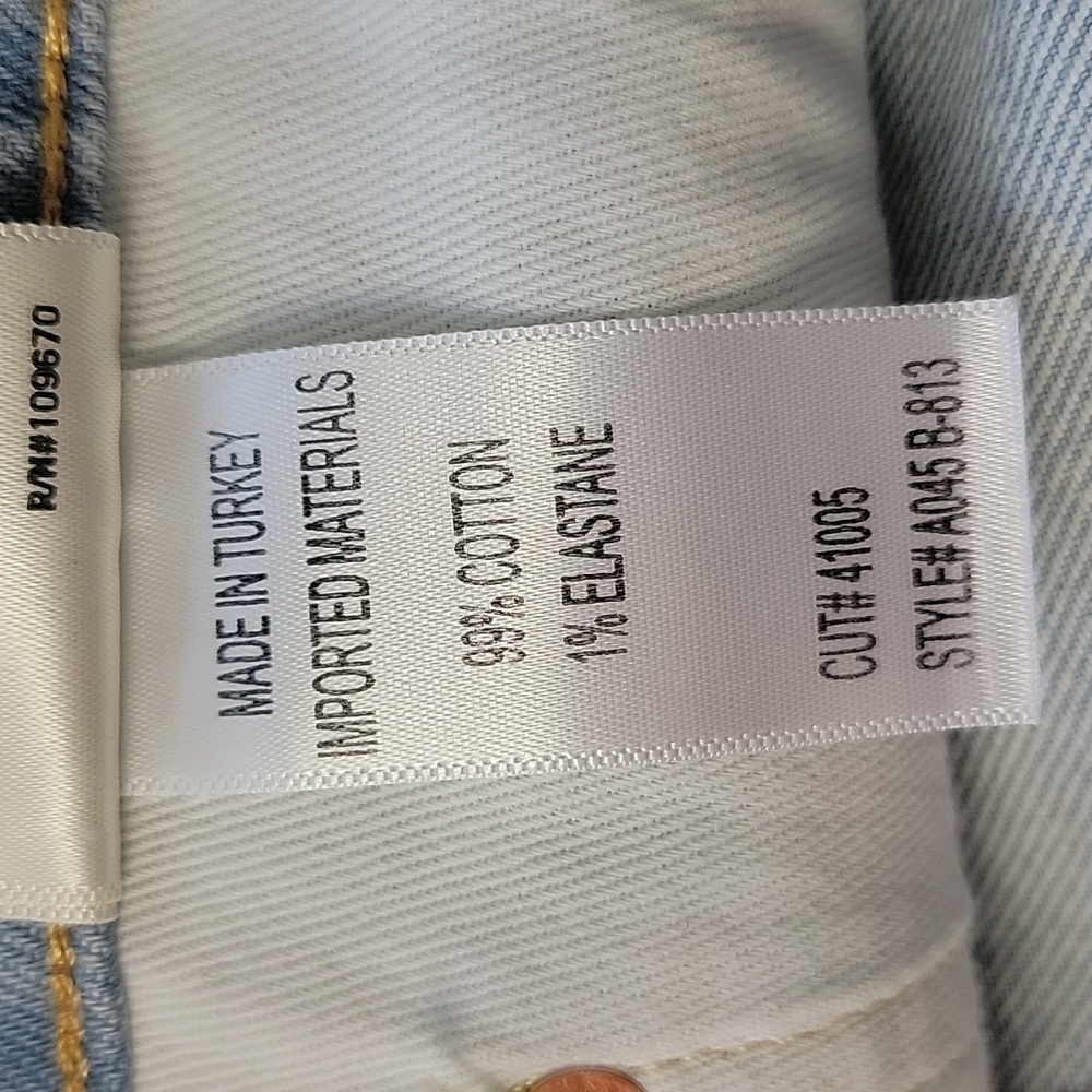 AGOLDE Light Wash Distressed Destroyed Tapered Leg Casual Designer Crop Jeans 28 - Picture 10 of 10